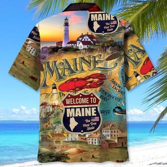 Maine State Vintage Hawaiian Shirt for Men, Women Maine Shirt | Newhawaiianshirts DE