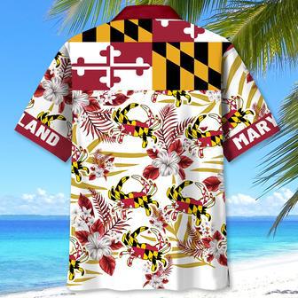 Maryland Proud Crab Tropical Hawaiian Shirt for Men, Women, Maryland Flag Summer Beach Shirt | Newhawaiianshirts AU