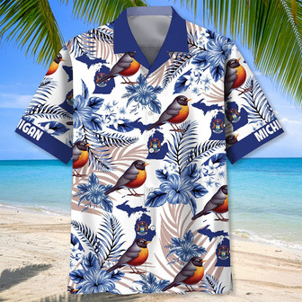 Michigan Proud Hawaiian Shirt for Men, Women, Michigan Tropical Hawaiian Summer Beach Shirt | Newhawaiianshirts