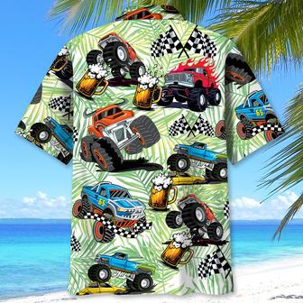 Monster Trucker and Beer Lovers Hawaiian Shirt for Men, Monster Summer Shirt | Newhawaiianshirts AU