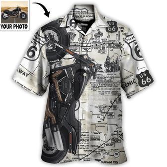 Motorcycle Biker Happy Ride No Road Is To Long Custom Photo Hawaiian Shirt Dilypod | Newhawaiianshirts DE