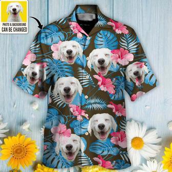 National Pet Day Gift, Dog Face Custom Photo With Tropical Pattern Hawaiian Shirt Dilypod | Newhawaiianshirts DE