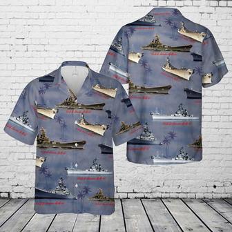 Navy USS Iowa Hawaiian Shirt for Men, Dad, Veteran | Newhawaiianshirts AU