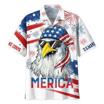 New Release Independence Day U.S. Marine Cor Hawaiian Shirt for Men, USMC Summer Shirt | Newhawaiianshirts UK