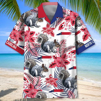 North Carolina Proud Hawaiian Shirt for Men, Women, North Carolina Squirrel Tropical Hawaiian Summer Beach Shirt | Newhawaiianshirts