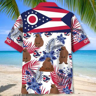 Ohio Proud Flag Floral Hawaiian Shirt for Men, Women, Tropical Aloha Ohio Hawaiian Shirt | Newhawaiianshirts DE