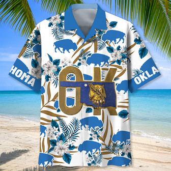 Oklahoma State Proud Hawaiian Shirt for Men, Women, Oklahoma Tropical Hawaiian Summer Beach Shirt | Newhawaiianshirts
