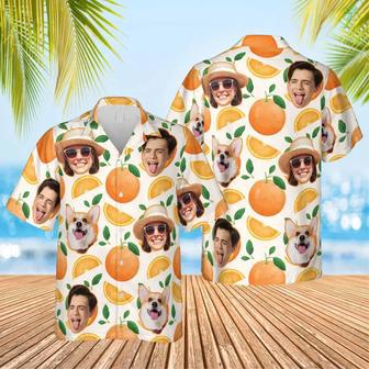 Orange Hawaiian Funny Custom Image Summer Shirt Beach Hawaiian Casual Button Down Short Sleeve Hawaiian Shirt | Newhawaiianshirts AU