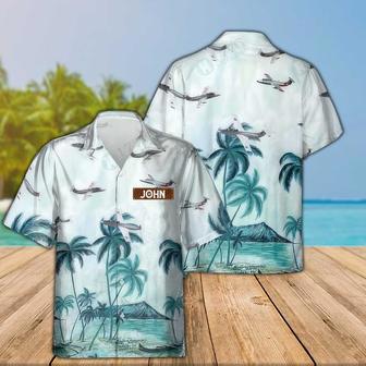 Personalized Aero Delfin Hawaiian Shirt for Men Dad Veteran, Patriot Day | Newhawaiianshirts CA