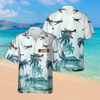 Personalized Airacobra Hawaiian Shirt for Men Dad Veteran, Patriot Day, Gift for Husband | Newhawaiianshirts AU