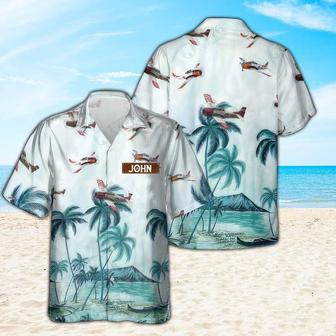 Personalized Aircraft Hawaiian Shirt for Men Dad Veteran, Patriot Day | Newhawaiianshirts CA