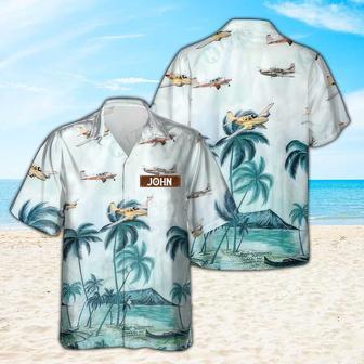 Personalized Beechcraft Travel Air Hawaiian Shirt for Men Dad Veteran, Patriot Day Gift for Husband | Newhawaiianshirts UK