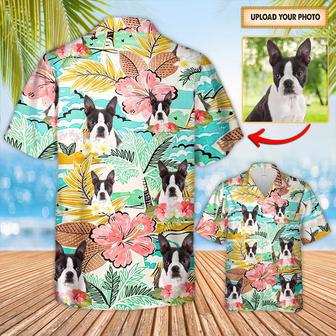 Personalized Boston Terriers Tropical Hawaiian Shirt For Boston Terrier Lovers Custom Photo Hawaiian Shirt For Dog Lovers | Newhawaiianshirts