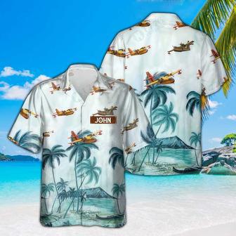 Personalized Canadair Hawaiian Shirt for Men Dad Veteran, Patriot Day | Newhawaiianshirts CA