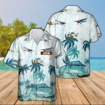 Personalized Cessna 195 Hawaiian Shirt for Men Dad Veteran, Patriot Day | Newhawaiianshirts CA