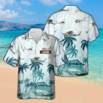 Personalized Cessna 206 Hawaiian Shirt for Men Dad Veteran, Patriot Day | Newhawaiianshirts CA