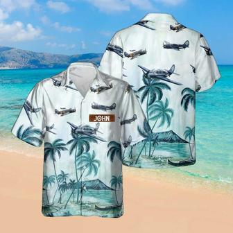 Personalized Curtiss Helldiver Hawaiian Shirt for Men Dad Veteran, Patriot Day, Gift for Husband | Newhawaiianshirts AU