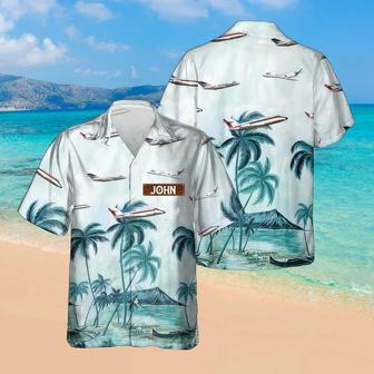 Personalized Dassault Falcon 20 Hawaiian Shirt for Men Dad Veteran, Patriot Day, Gift for Husband | Newhawaiianshirts UK