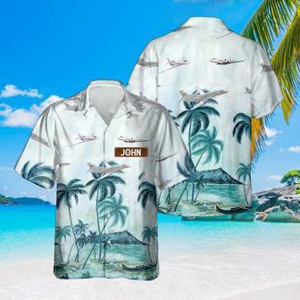 Personalized Dassault Falcon Hawaiian Shirt for Men Dad Veteran, Patriot Day, Gift for Husband | Newhawaiianshirts AU