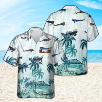 Personalized De Havilland Humming Bird Hawaiian Shirt for Men Dad Veteran, Patriot Day, Gift for Husband | Newhawaiianshirts UK