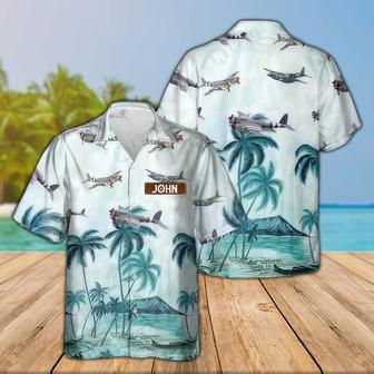 Personalized De Havilland Mosquito Hawaiian Shirt for Men Dad Veteran, Patriot Day, Gift for Husband | Newhawaiianshirts DE