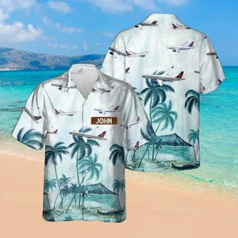 Personalized Delta Air Lines Airbus Hawaiian Shirt for Men Dad Veteran, Patriot Day, Gift for Husband | Newhawaiianshirts AU