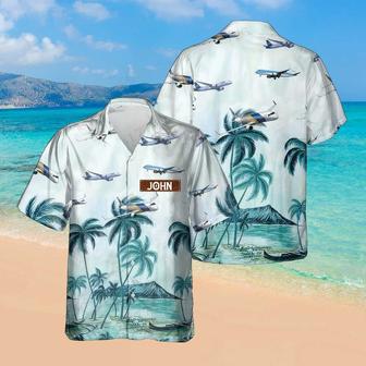 Personalized Embraer E-JET Hawaiian Shirt for Men Dad Veteran, Patriot Day, Gift for Husband | Newhawaiianshirts AU