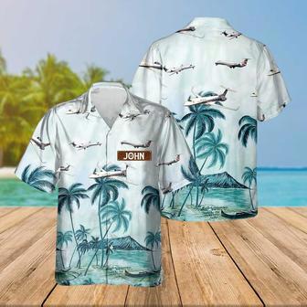 Personalized Embraer ERJ Hawaiian Shirt for Men Dad Veteran, Patriot Day, Gift for Husband | Newhawaiianshirts UK