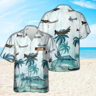 Personalized Flying Fortress Hawaiian Shirt for Men Dad Veteran, Patriot Day | Newhawaiianshirts CA