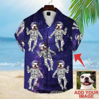 Personalized Image Dog in Galaxy Pattern Short-Sleeve Hawaiian Shirt, Summer Shirt, Idea Gift for Men Women | Newhawaiianshirts AU