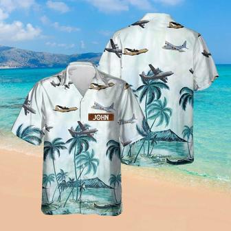 Personalized Lockheed Martin Super Hercules Hawaiian Shirt for Men Dad Veteran, Patriot Day, Gift for Husband | Newhawaiianshirts CA