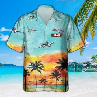 Personalized Thunderbolt Tropical Hawaiian Shirt for Men, Dad Veteran, Husband, Patriot Day | Newhawaiianshirts AU