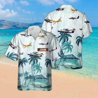 Personalized Twin Otter Hawaiian Shirt for Men Dad Veteran, Patriot Day, Gift for Husband | Newhawaiianshirts UK