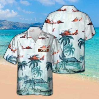 Personalized Us Coast Guard Dolphin USCG Hawaiian Shirt for Men Dad Veteran, Patriot Day, Gift for Husband | Newhawaiianshirts