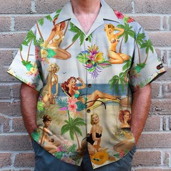 Pin Up Girl Hawaiian Shirt And Men Beach, Gift For This Summer Beach Hawaiian | Newhawaiianshirts UK