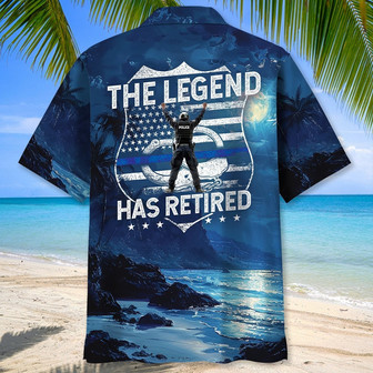 Police The Legend Has Retired Hawaiian Shirt for Dad, Papa, Policeman Retired Summer Beach Shirt | Newhawaiianshirts