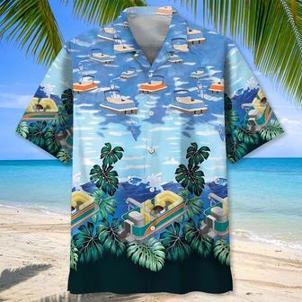 Pontoon Boat Tropical Aloha Hawaiian Shirt for Men, Women, Pontoon Summer Beach Shirt | Newhawaiianshirts DE