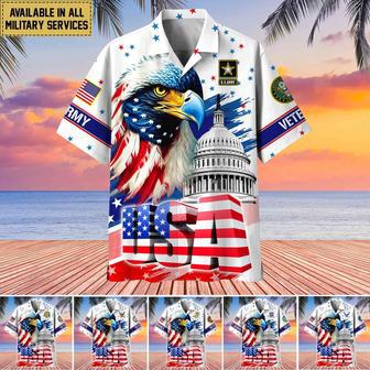 Premium American Pride US Veterans Hawaii Shirt, Gifts For Independence Day, Veterans Day | Newhawaiianshirts AU