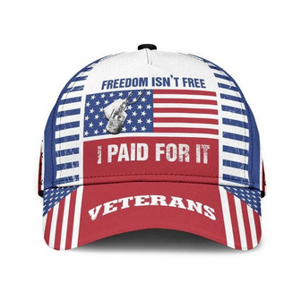 Premium Freedom Isnt Free Veteran Cap USA - Monsterry