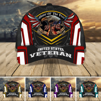 Premium Home Of The Free Veteran Cap Multicolor Personalized - Monsterry