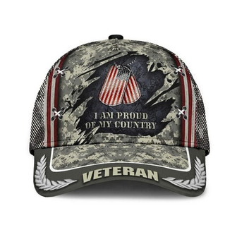 Premium I Am Pround Of My Country Veteran Cap Camo - Monsterry