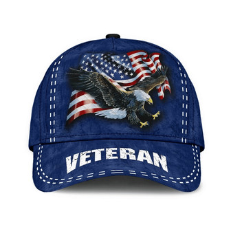 Premium US Veteran Cap Printed Navy - Monsterry
