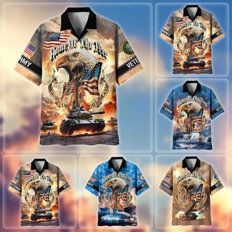 Premium US Veterans Hawaii Shirt, Gifts For Dad For Husband Veteran | Newhawaiianshirts UK