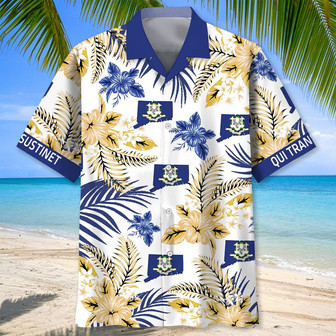 Qui Transtulit Sustinet Connecticut State Proud Hawaiian Shirt for Men, Women, Connecticut State Proud Summer Beach Shirt | Newhawaiianshirts