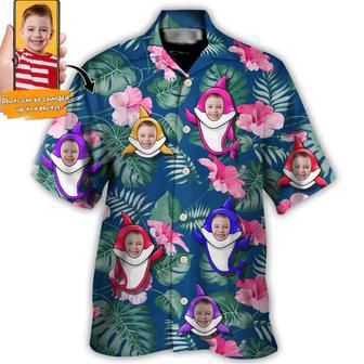 Shark Funny Tropical Style Custom Photo Hawaiian Shirt Personalized Photo Gifts, Personalized Hawaiian Shirt | Newhawaiianshirts CA