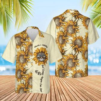 Sunflower Summer Best Escape Anyone Can Have Hawaiian Custom Name And Image Cat Summer Shirt Beach Hawaiian Shirt, Gift for Dog Cat Lover | Newhawaiianshirts DE