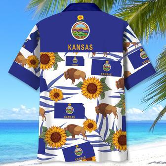 Sunflowers Kansas State Proud Hawaiian Shirt for Men, Women, Kansas Flag Hawaiian Summer Beach Shirt | Newhawaiianshirts AU