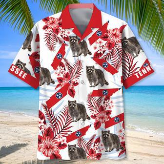 Tennessee Bear Proud State Hawaiian Shirt for Men, Women, Tennessee Red Flowers Tropical Summer Beach Shirt | Newhawaiianshirts UK