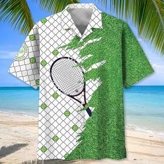 Tennis Abstract Background Hawaiian Shirt for Men, Tennis Lovers Summer Aloha Tennis Shirt | Newhawaiianshirts UK