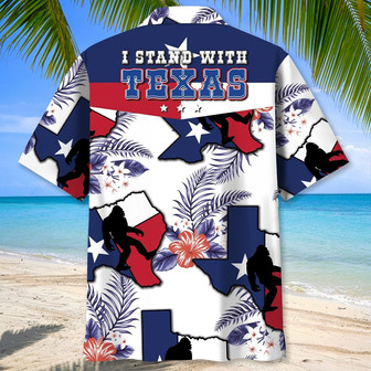 Tropical Texas Bigfoot Hawaiian Shirt for Men, Women, Texas Flag Proud, I Stand With Texas Hawaiian Shirt | Newhawaiianshirts